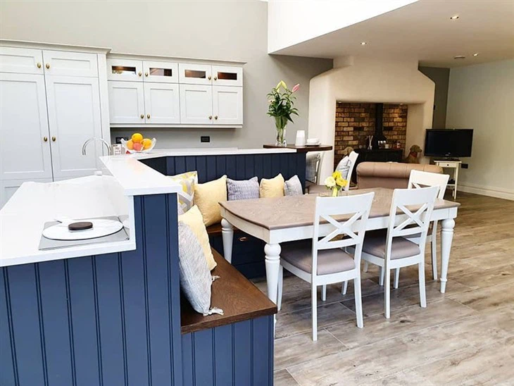 blue kitchen island with gray cabinets-02