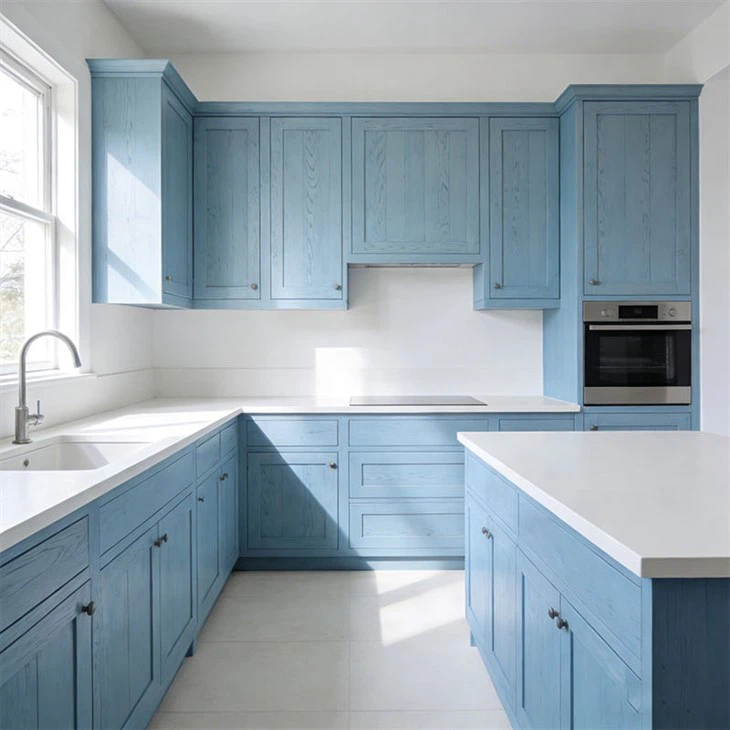 Farmhouse Blue Kitchen Cabinets