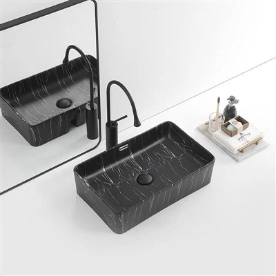 Black Vessel Sink Bathroom