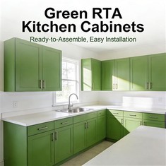 Green RTA Kitchen Cabinets | Ready-to-Assemble Modern Cabinetry