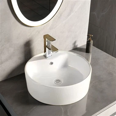 Round White Bathroom Sink